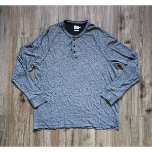 Faherty Shirt Mens XXL Henley Gray Heathered Organic Cotton Minimalist 2XL